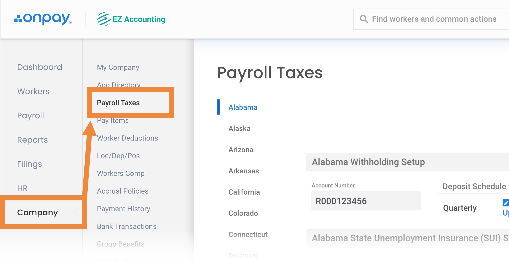 Add or update Arizona SUI rates in OnPay Help Center Home