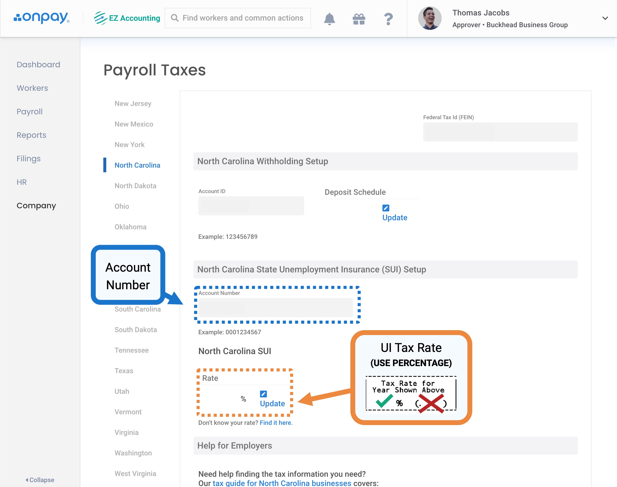 Add or update North Carolina SUI rates – Help Center Home