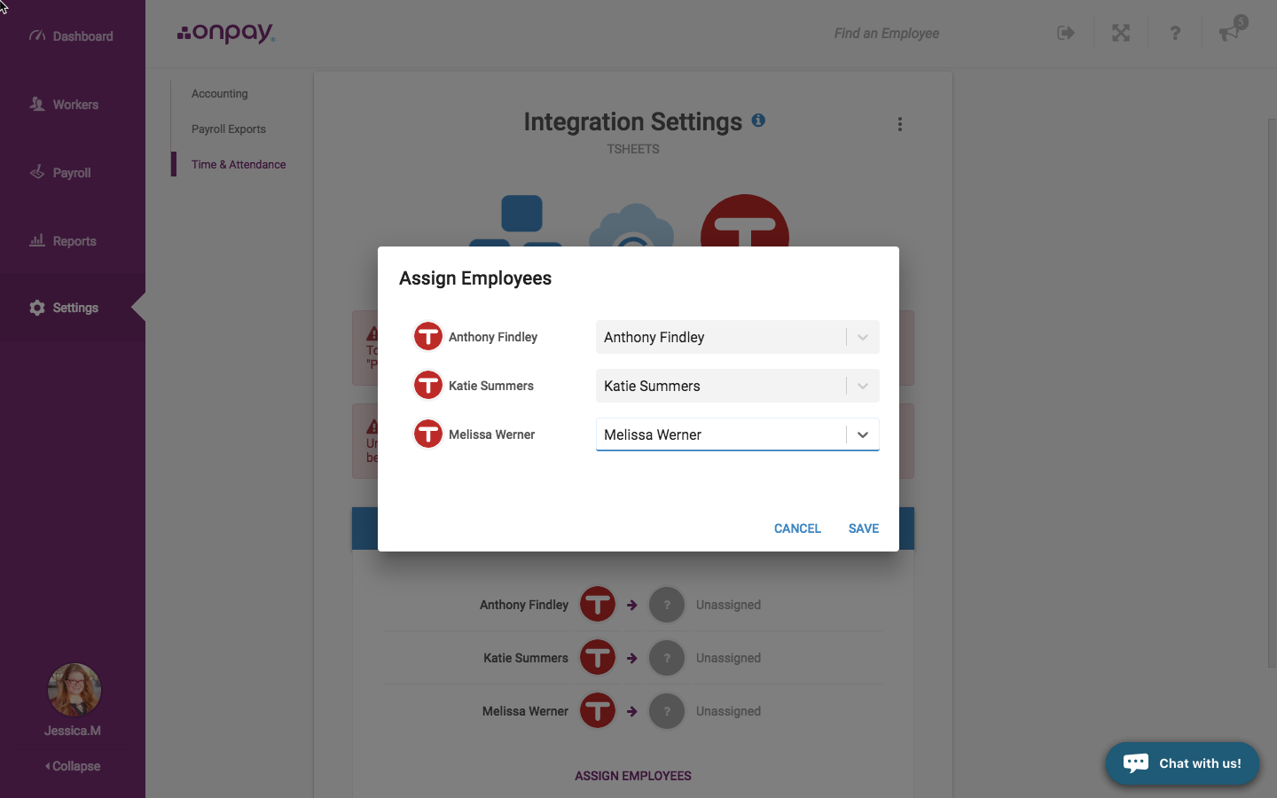 TSheets Integration – Knowledge Center