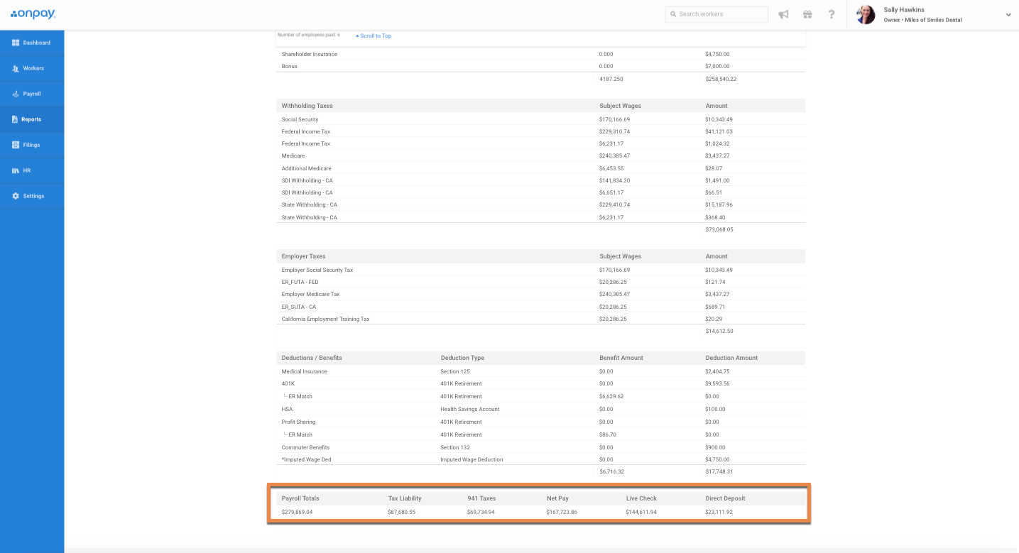 How To Run A Payroll Summary Report Help Center Home   Summary Totals 