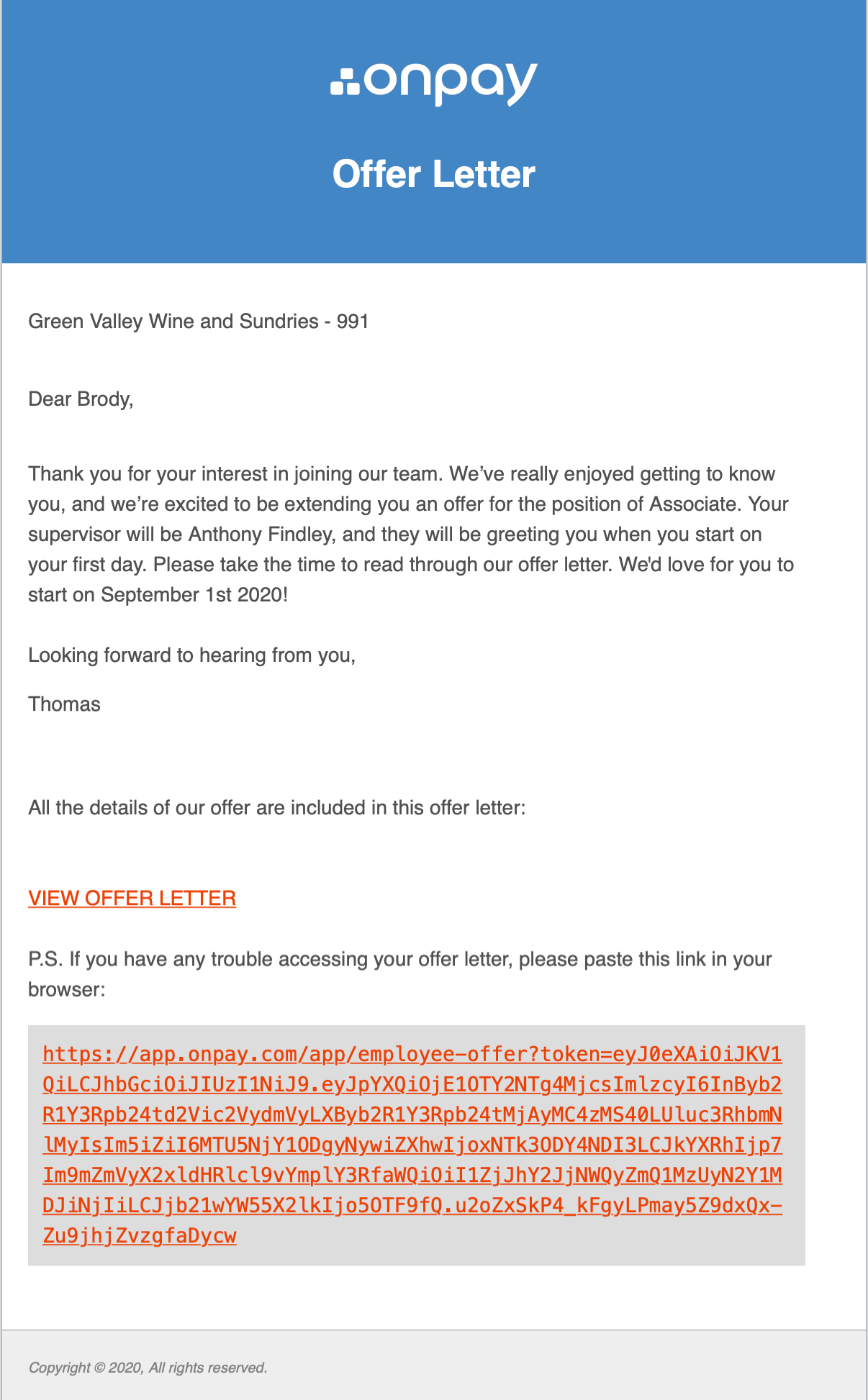 Email Template For Offering Services